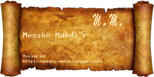 Meszko Makár névjegykártya